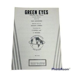 Vintage Sheet Music 1931 Green Eyes Nino Menendez Peer International For Piano
